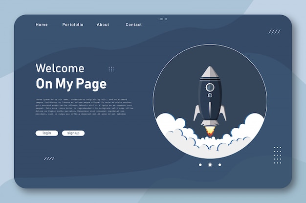 Rocket launch landing page