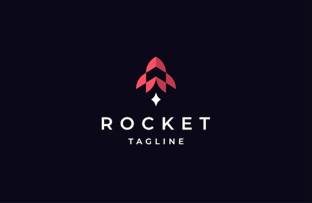 Rocket launch logo icon design template flat vector illustration