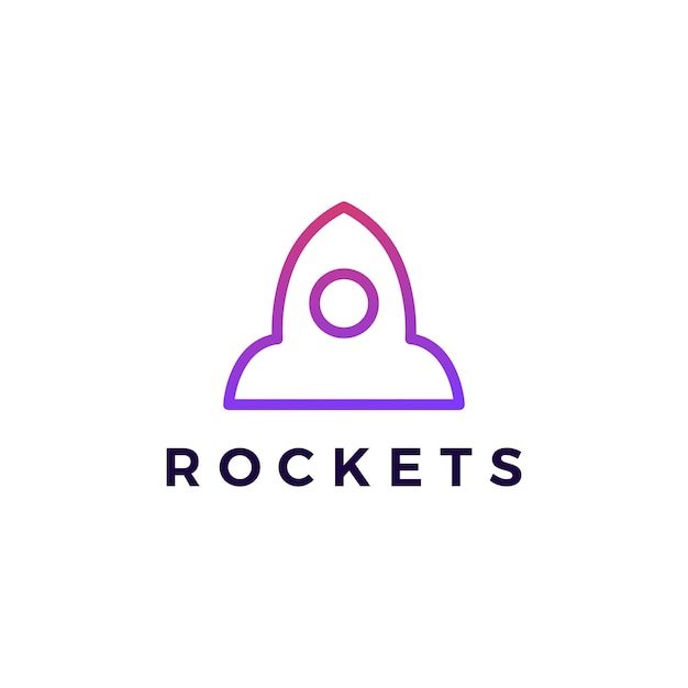 Rocket launch logo vector icon illustration