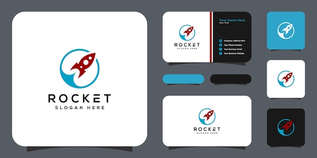 Rocket launch logo vector template