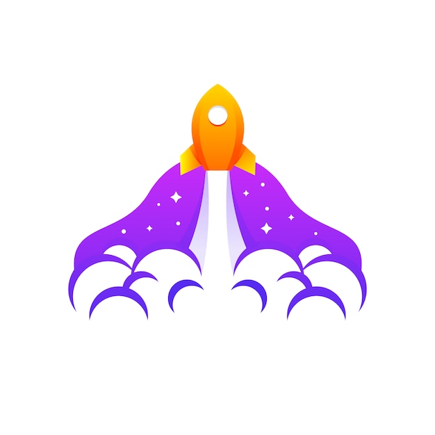 Rocket Launch Modern Logo Illustration Template