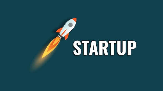 Rocket launch for startup business concept