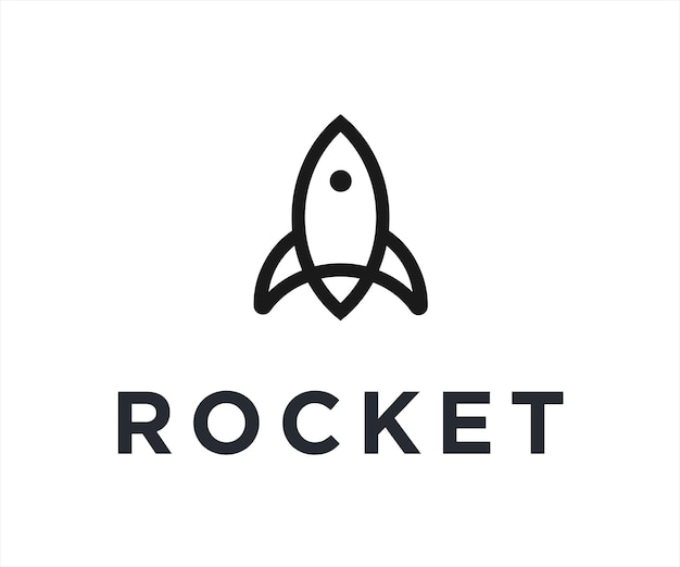 rocket line logo icon vector design