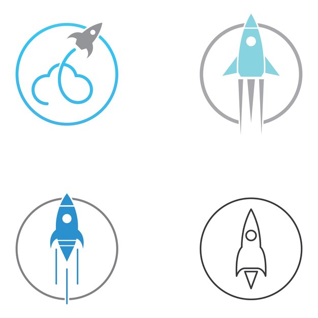 Rocket logo and symbol design vector illustration