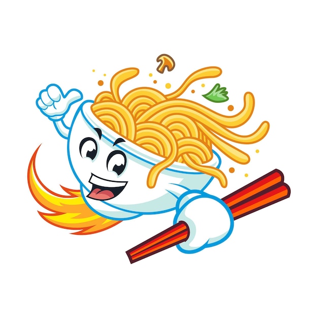 Rocket Noodle Bowl Mascot Design