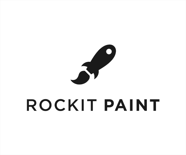 rocket paint logo icon vector design