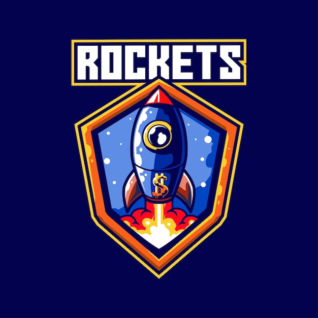 Rocket space science future e-sport travel galaxy sky vector