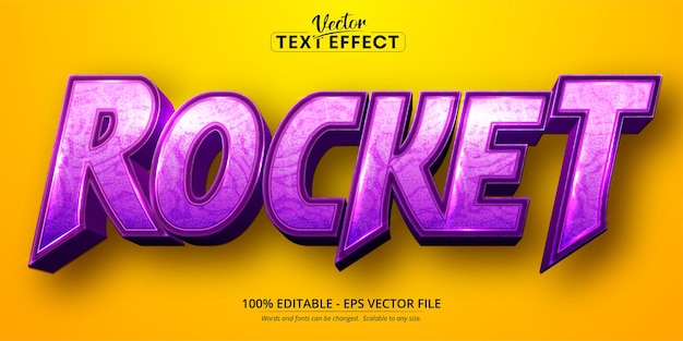 Rocket text, cartoon style editable text effect