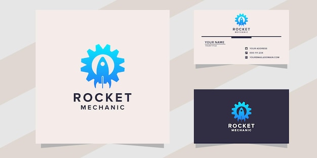 rocket with mechanic logo template