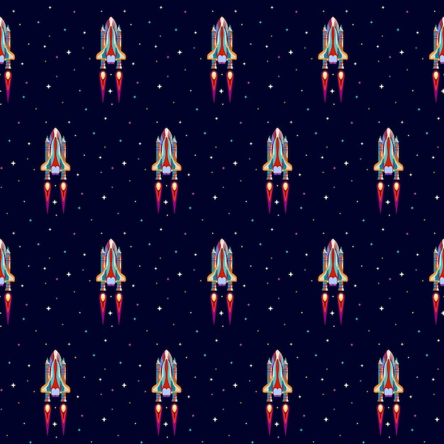 Rockets Vector Seamless Pattern