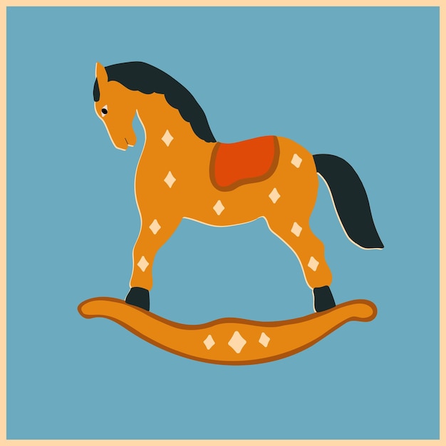 Rocking horse hand drawn illustration