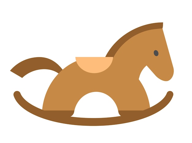 Rocking Horse icon on the yellow background Vector illustration