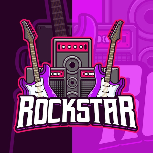 Rockstar Music Mascot Logo Template