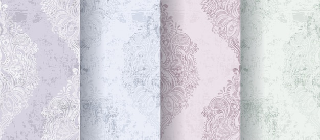 Vector rococo patterns set