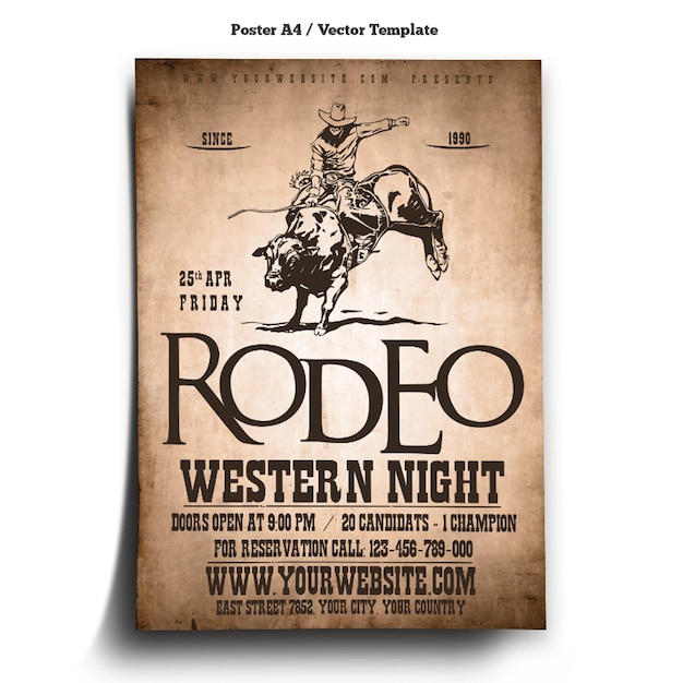 Rodeo Show Party Poster Template