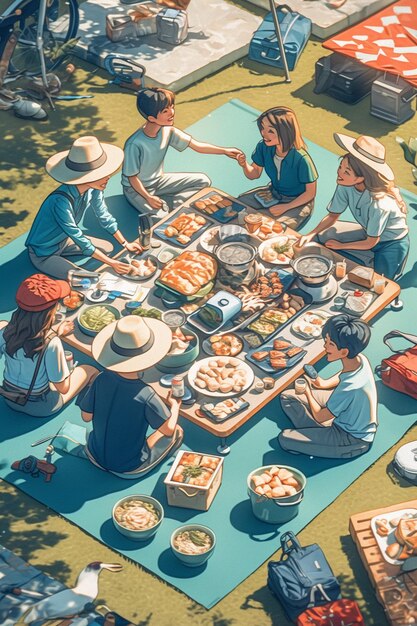 Vector the role of outdoor picnics in employee bonding