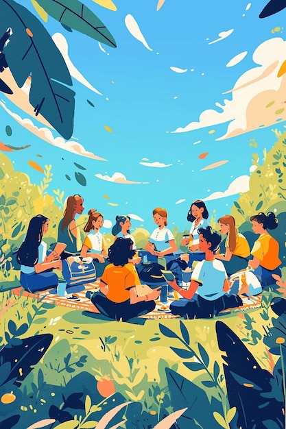 Vector the role of outdoor picnics in employee bonding