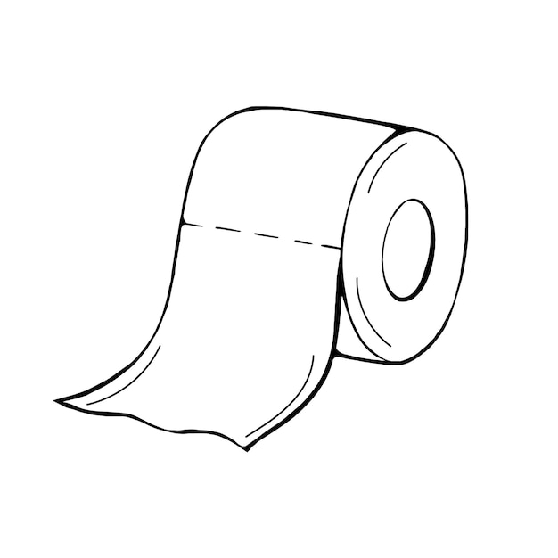 A roll of toilet paper in the Doodle style