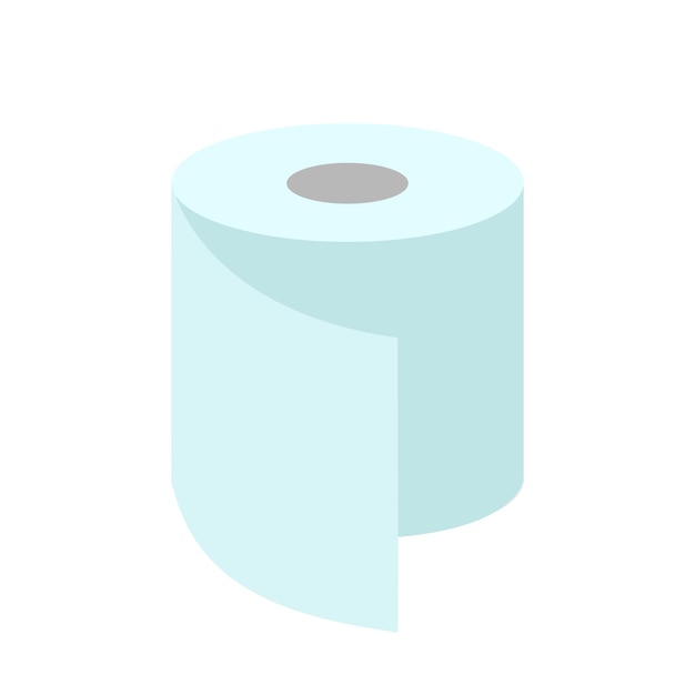 A roll of toilet paper. flat illustration isolated on white.