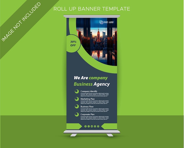 Roll up banner for corporate business template