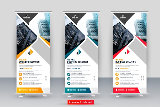 Roll up banner design template vertical abstract background pull up design corporate xbanner