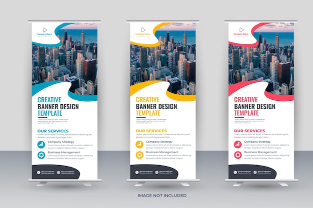 Roll up banner stand template design layout advertisement pull up banner