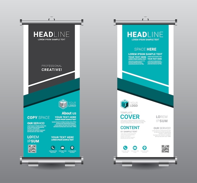 Roll up banner standee business template design.