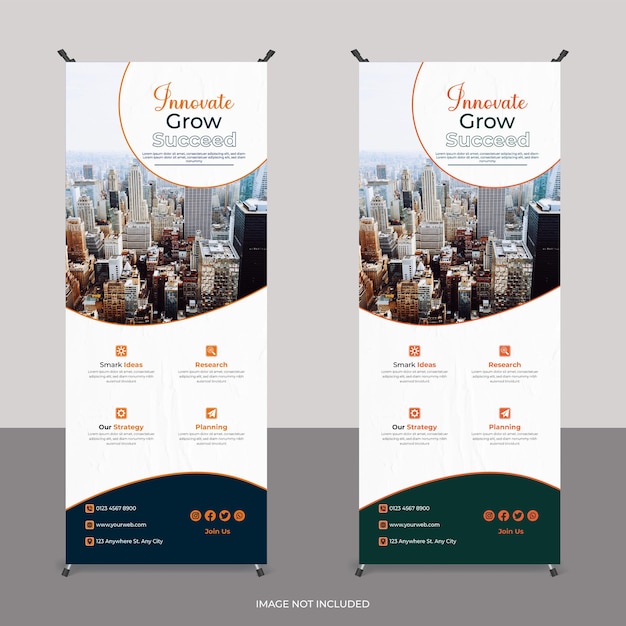 Roll up banner template design banner layout advertisement pull up polygon background