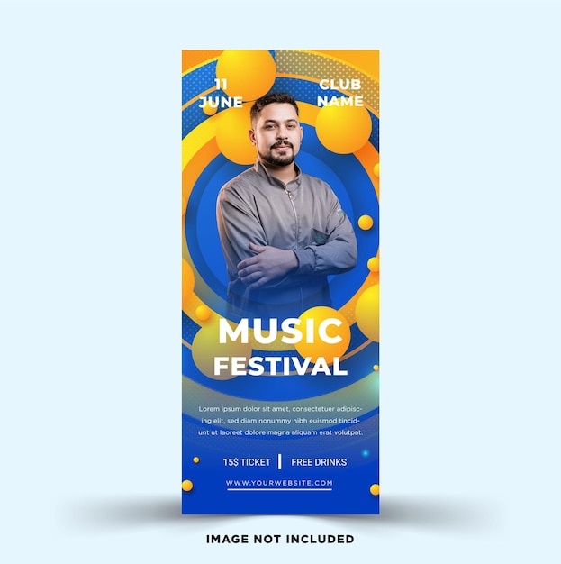 Roll up banner template music festival eps template