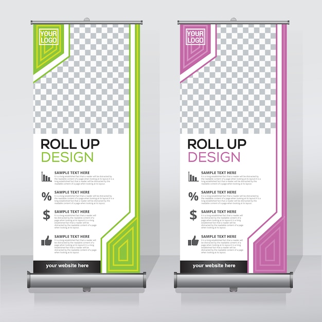 Roll up banner template