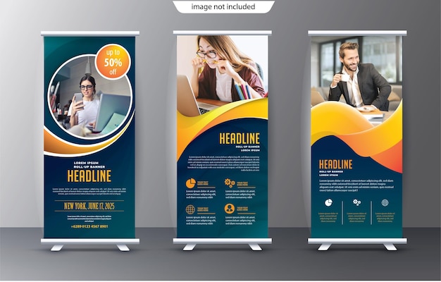 roll up display standee template for presentation purpose and advertising