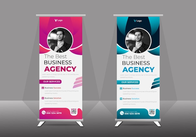 Roll up standee banner design template for your business