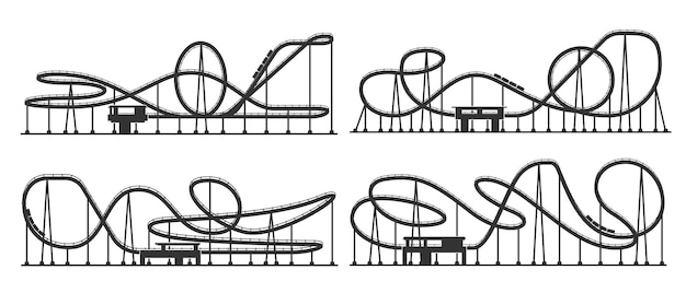 Roller coaster loop rollercoaster silhouette