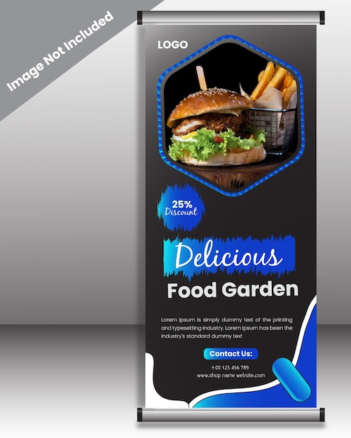 Rollup Banner design template for food and restaurant