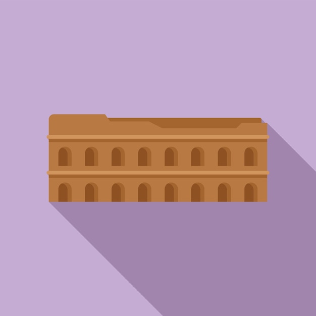 Vector roman colosseum facade representing history and tourism in italy