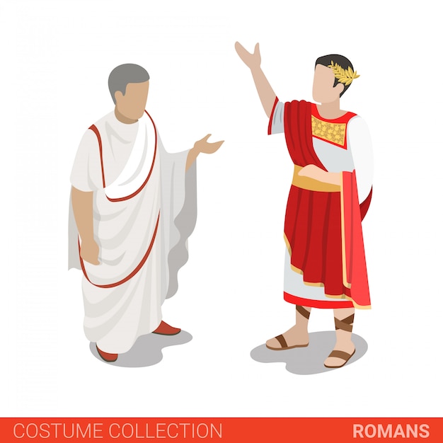 Roman Empire Caesar and Senator vector illustration.