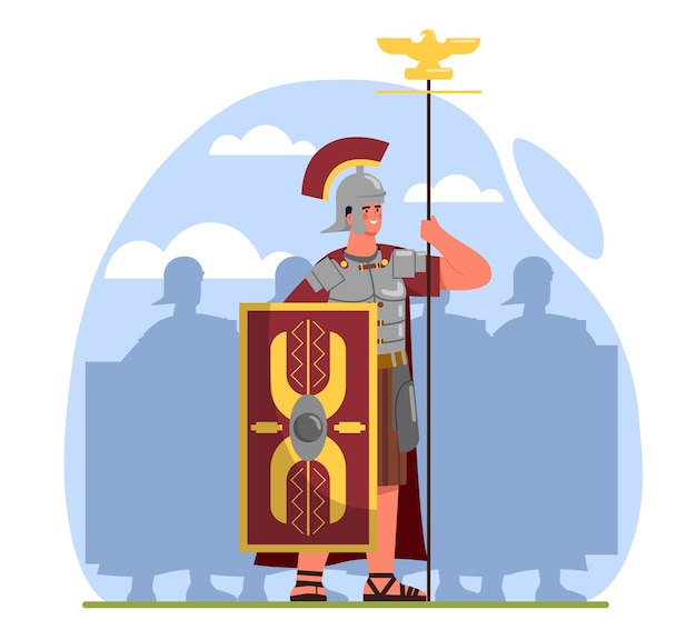 Roman legionary with spear vector concept