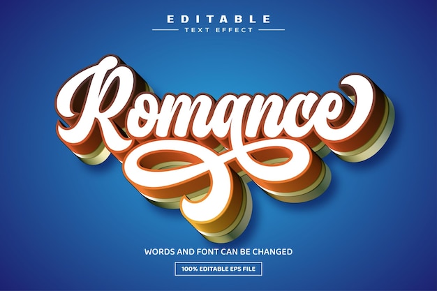 Romance 3D editable text effect template