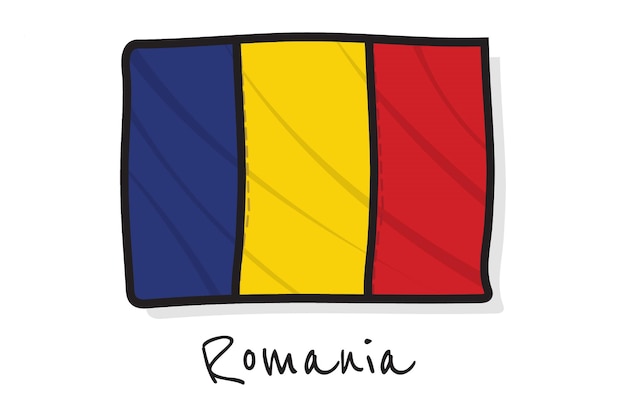 Romania country flag vector illustration suitable for multiple purpose