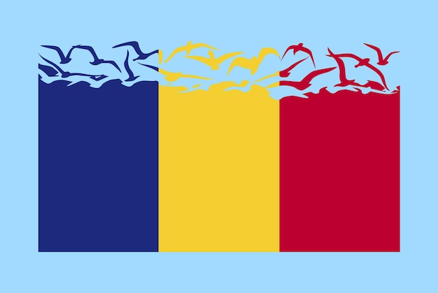 Romania flag with freedom concept Romania flag transforming into flying birds vector