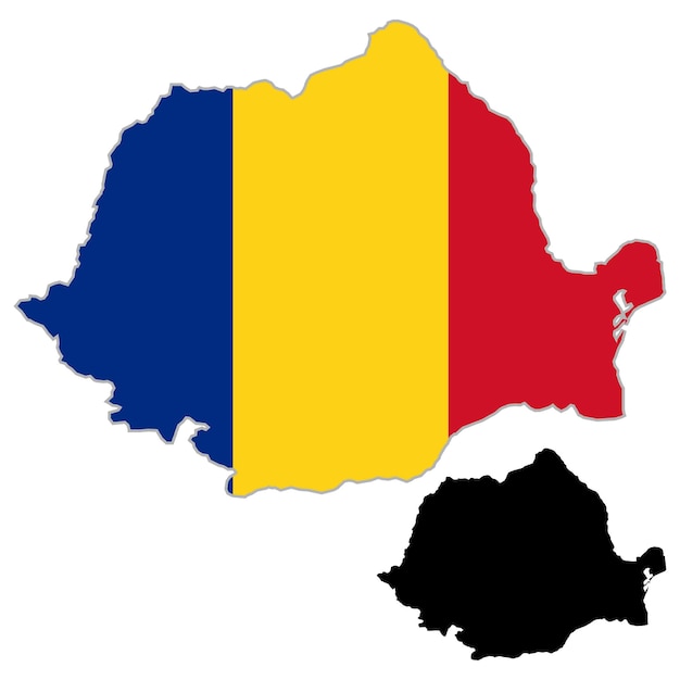 Romania map flag