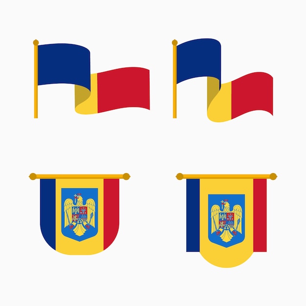 Romanian flag and national emblems collection