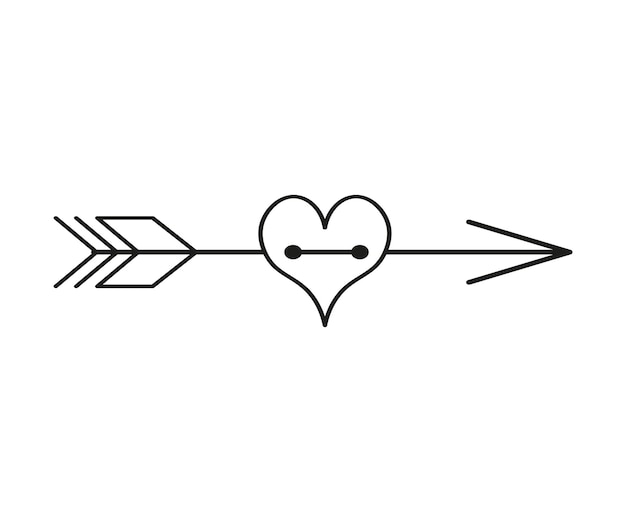 Romantic Arrow with Heart