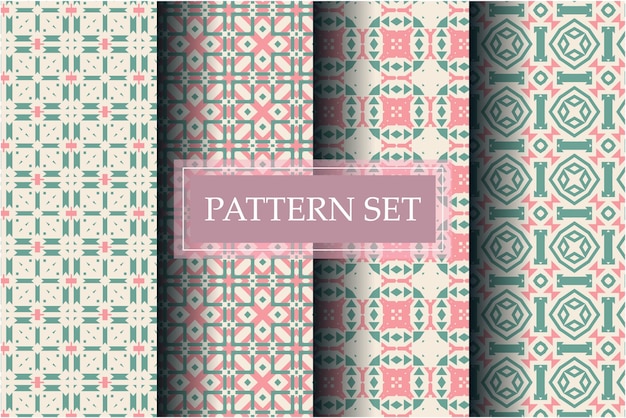 Romantic colorful pattern set decorative background