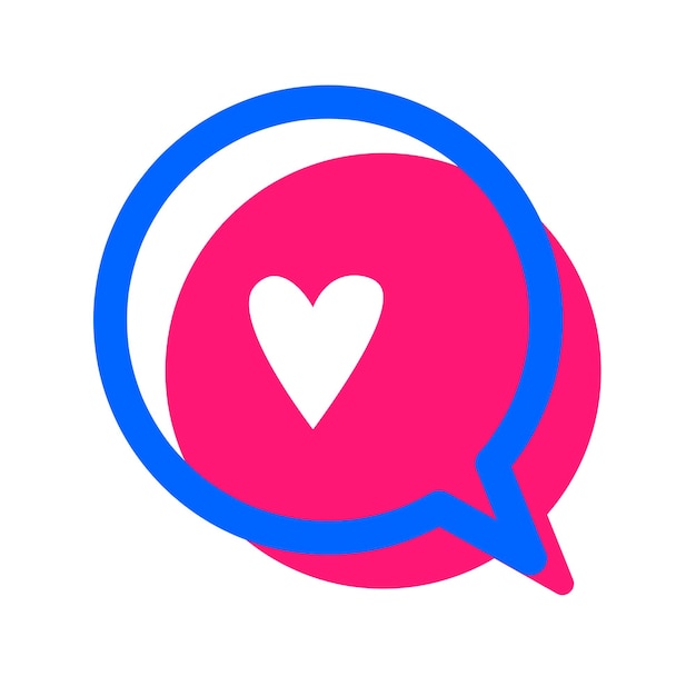 Romantic Conversation Icon - Heart Buble Text