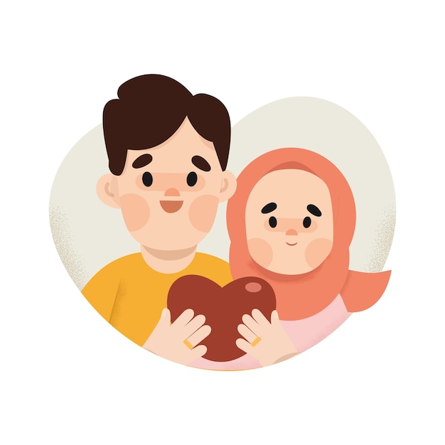 Romantic Couple muslim Illustration