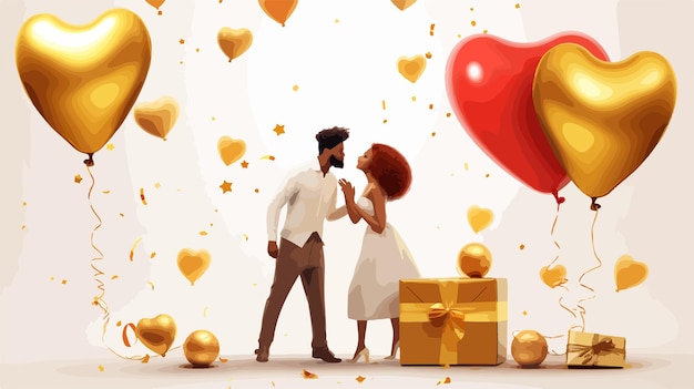 Vector romantic creative composition for happy valentines day