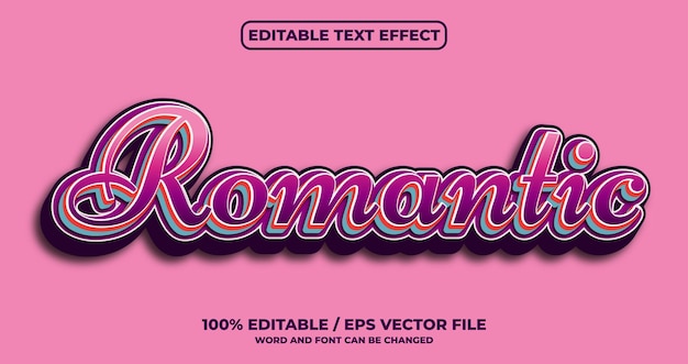 Romantic editable text effect