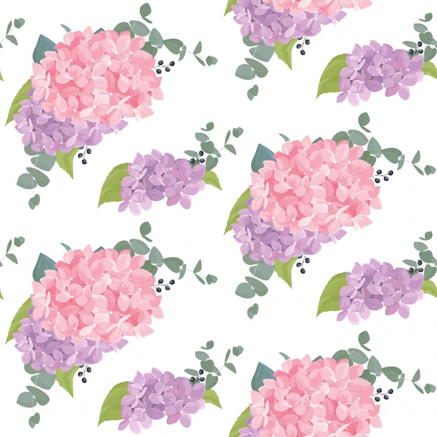 Romantic floral pattern in watercolor style