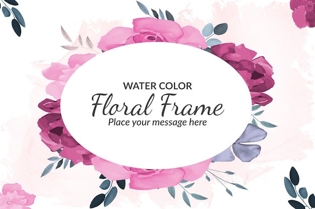 Romantic floral red roses with watercolor background template Free Vector